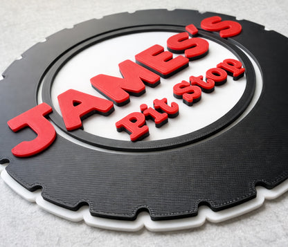 Pit Stop Car Theme Wall Sign