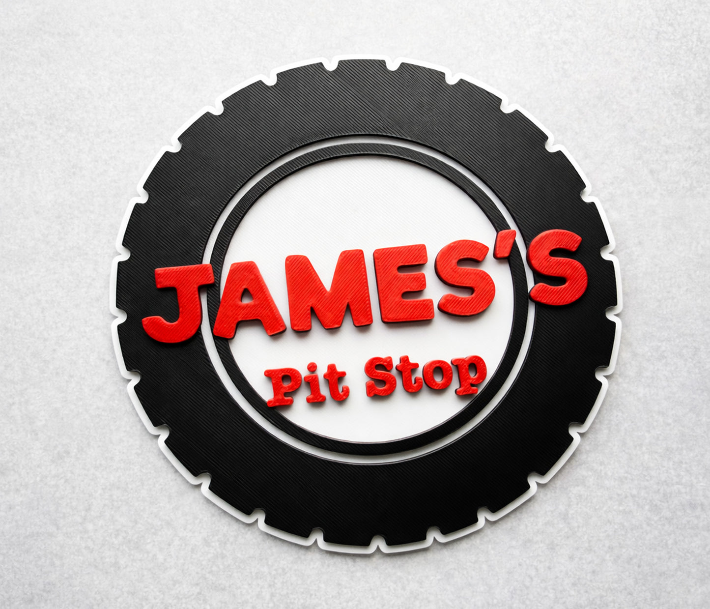 Pit Stop Car Theme Wall Sign
