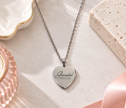 Robin Memorial Heart Necklace – Remembrance Gift