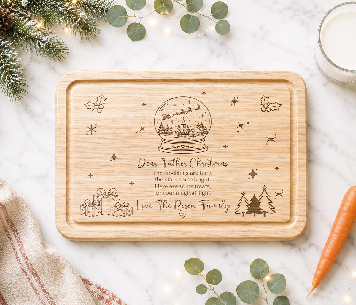Father Christmas Snowglobe, Christmas Eve Board