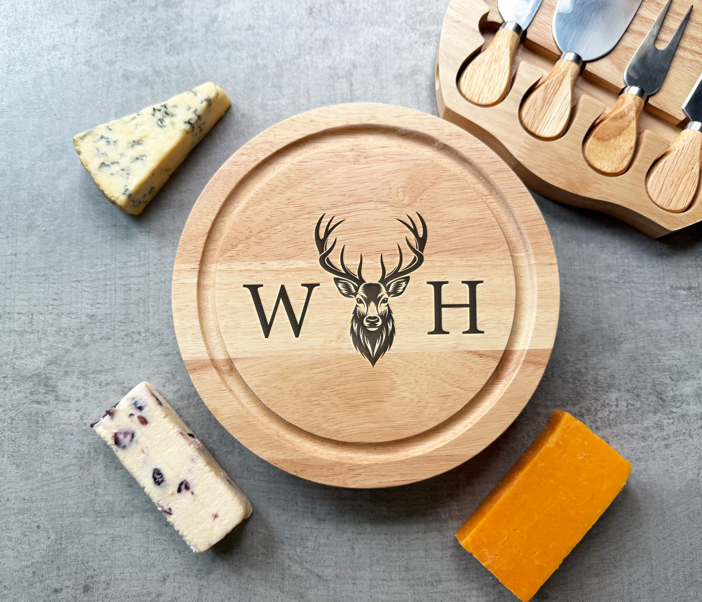 Stag Initials Cheeseboard