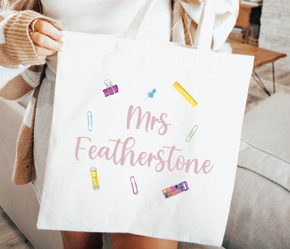 Personalised Teacher Tote Bag