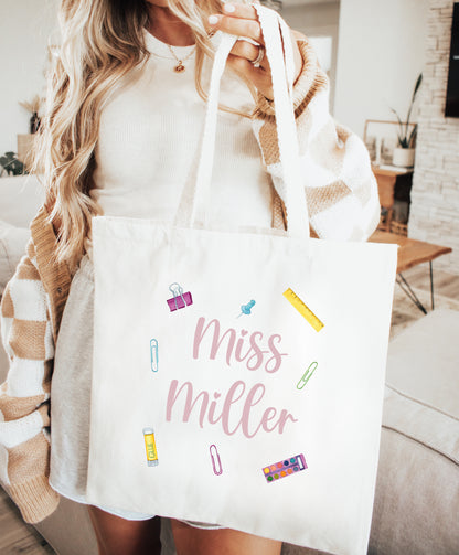 Personalised Teacher Tote Bag