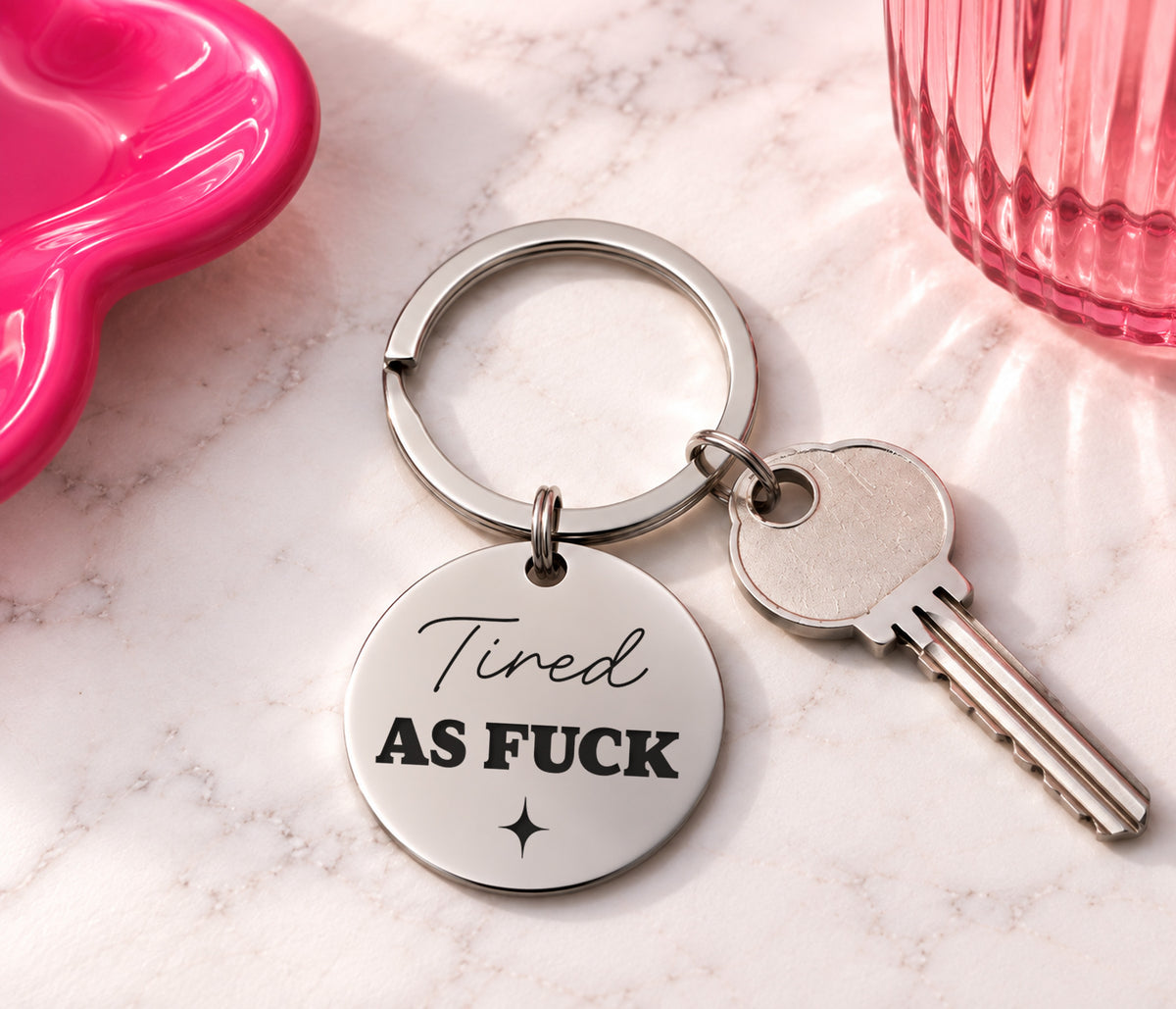Tired As Fuck Keyring