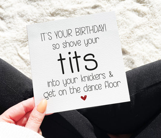 Tuck Your Tits Into Your Knickers Card