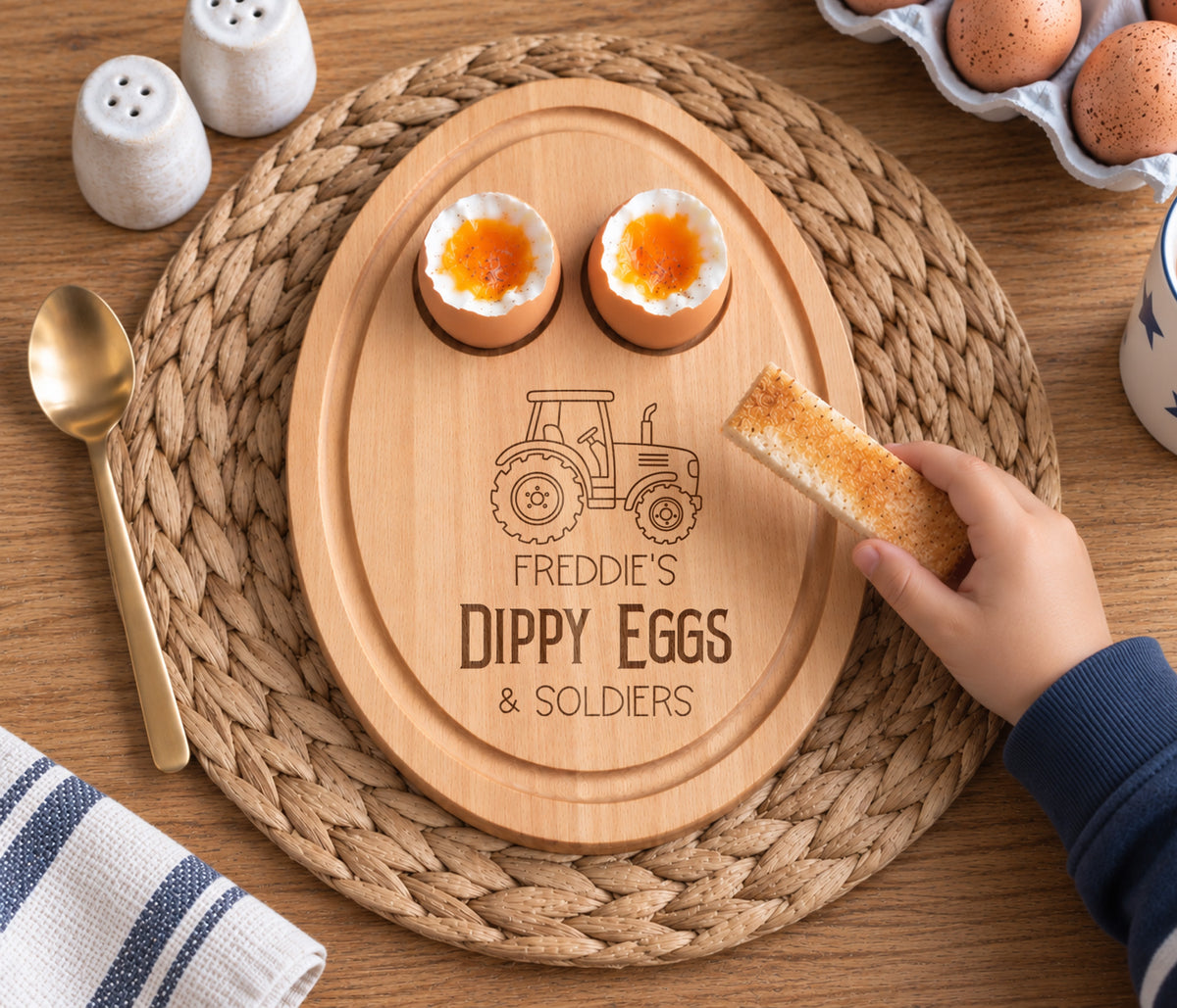 Tractor Dippy Egg Breakfast Board