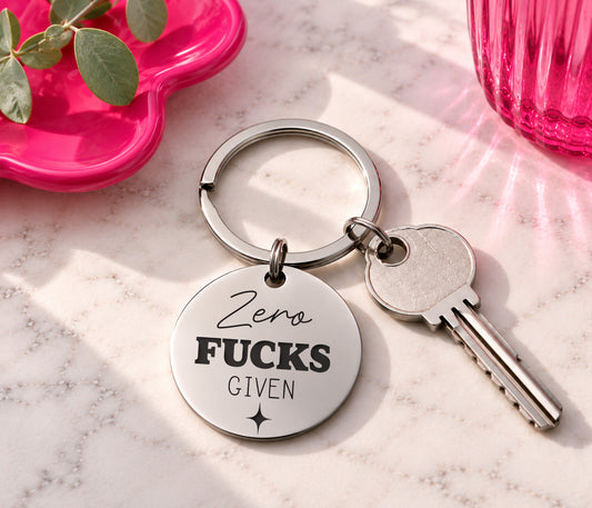 Zero Fucks Given Keyring