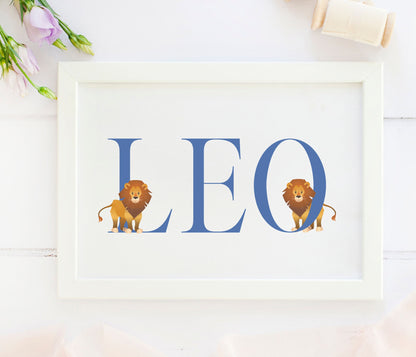 Safari Animals Nursery Print
