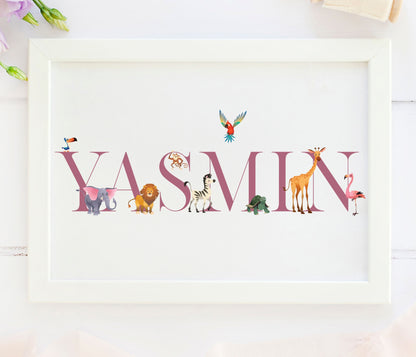 Zoo Animals Name Print