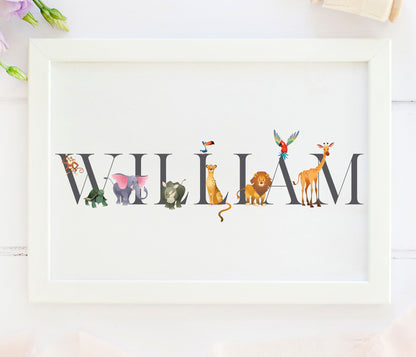 Zoo Animals Name Print