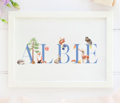 Forest Animals Name Print