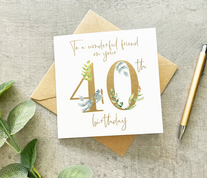Wonderful Friend 50th Card
