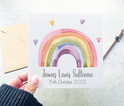Rainbow New Baby Card