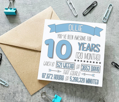 10 Years Birthday Card