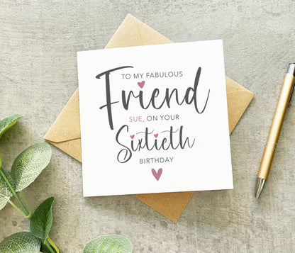 Fabulous Friend 50th Card