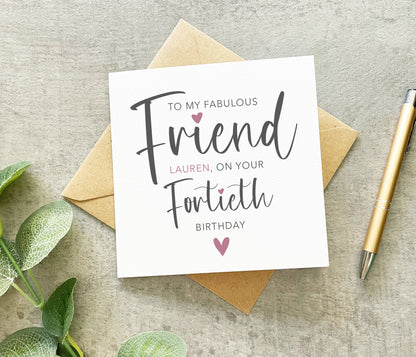 Fabulous Friend 50th Card