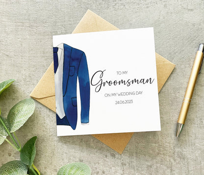 Best Man Suit Card