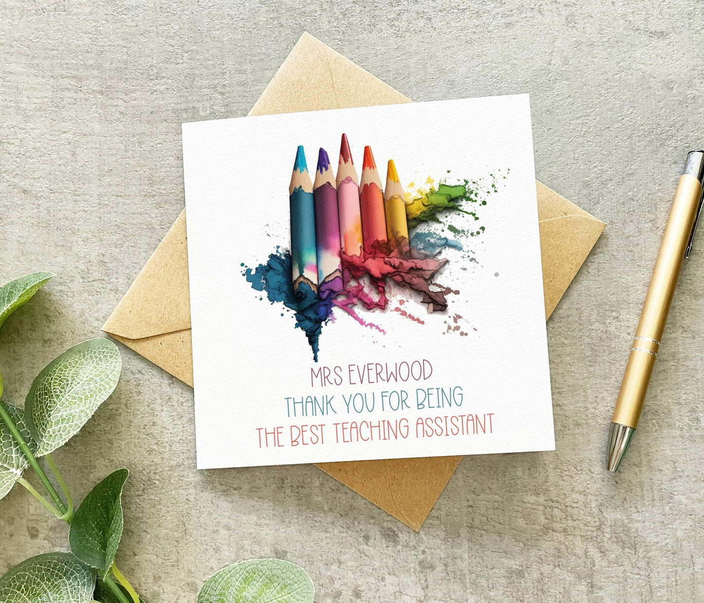 Teaching Assistant Pencils Card