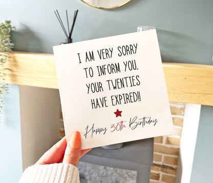 Your Twenties Have Expired Card
