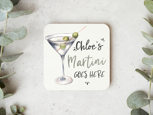 Martini Goes Here Coaster