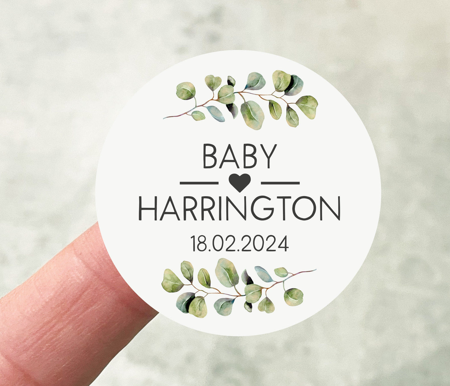 Eucalyptus Baby Shower Stickers