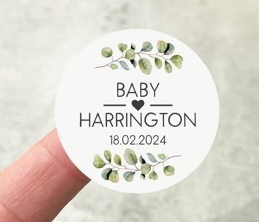 Eucalyptus Baby Shower Stickers