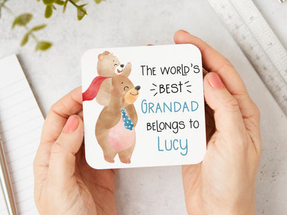 World's Best Grandad Bear Coaster