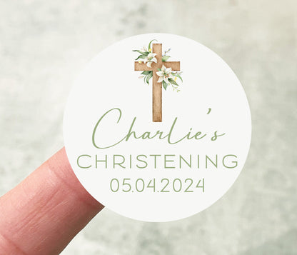 Cross Christening Stickers
