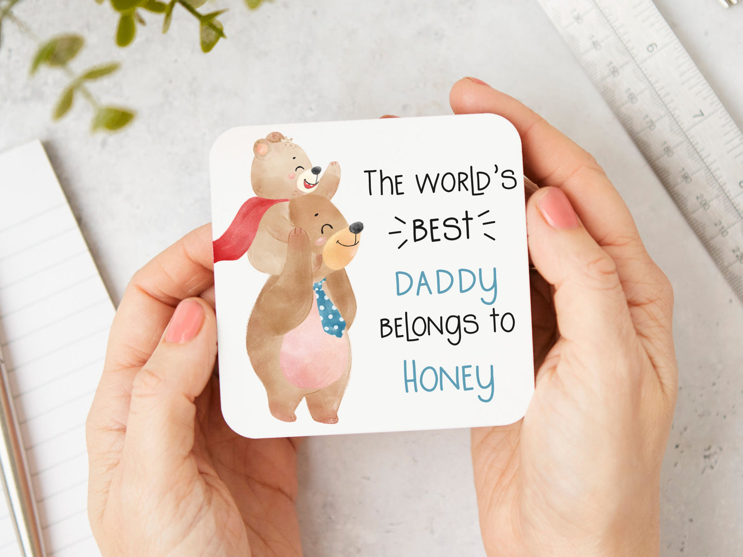 World's Best Daddy Bear Coaster