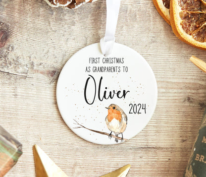 Robin Grandparents Bauble