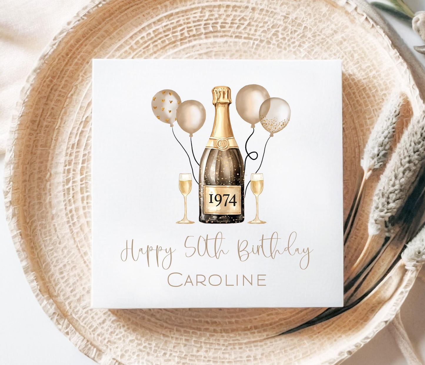 50th Champagne Card