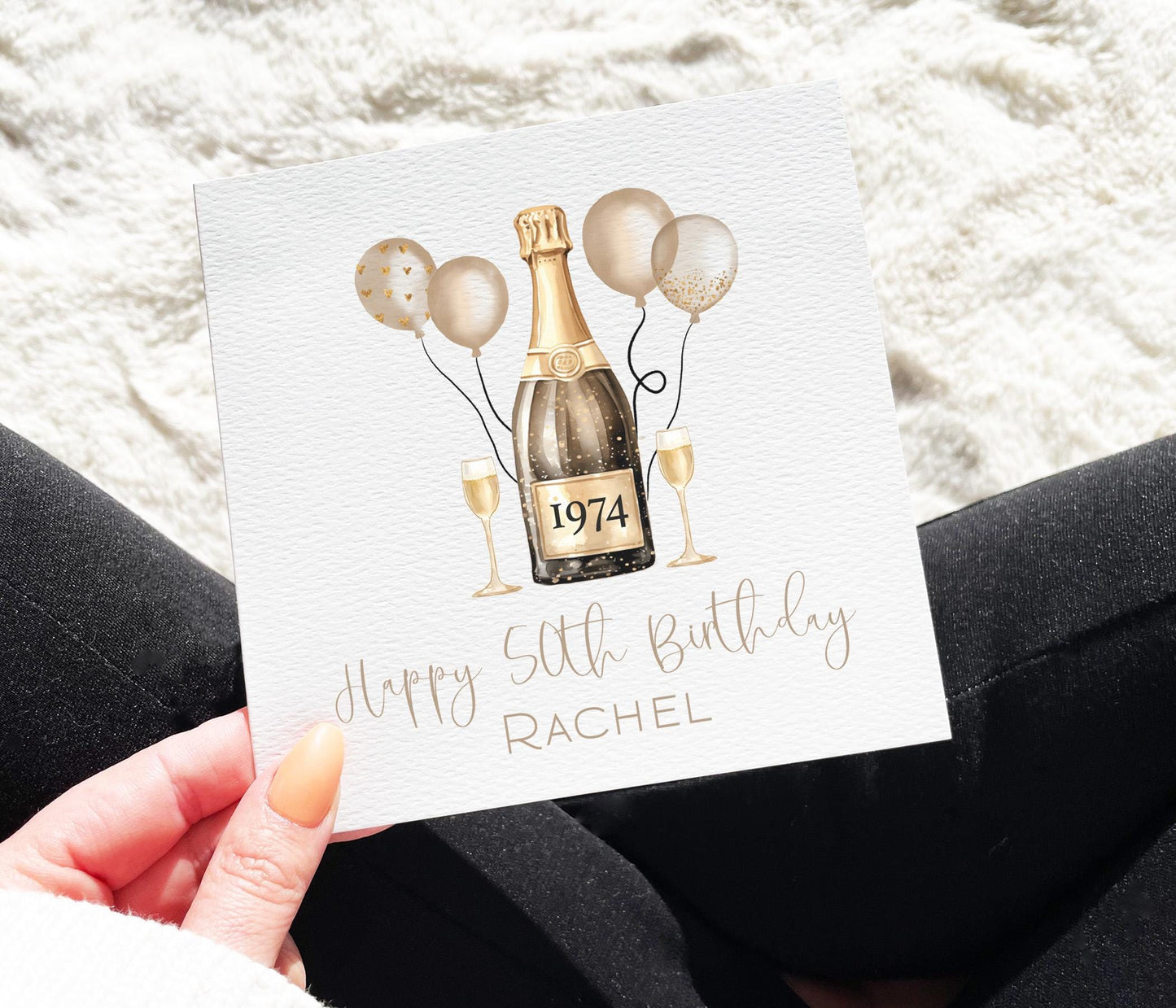 50th Champagne Card