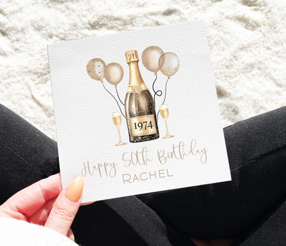 50th Champagne Card