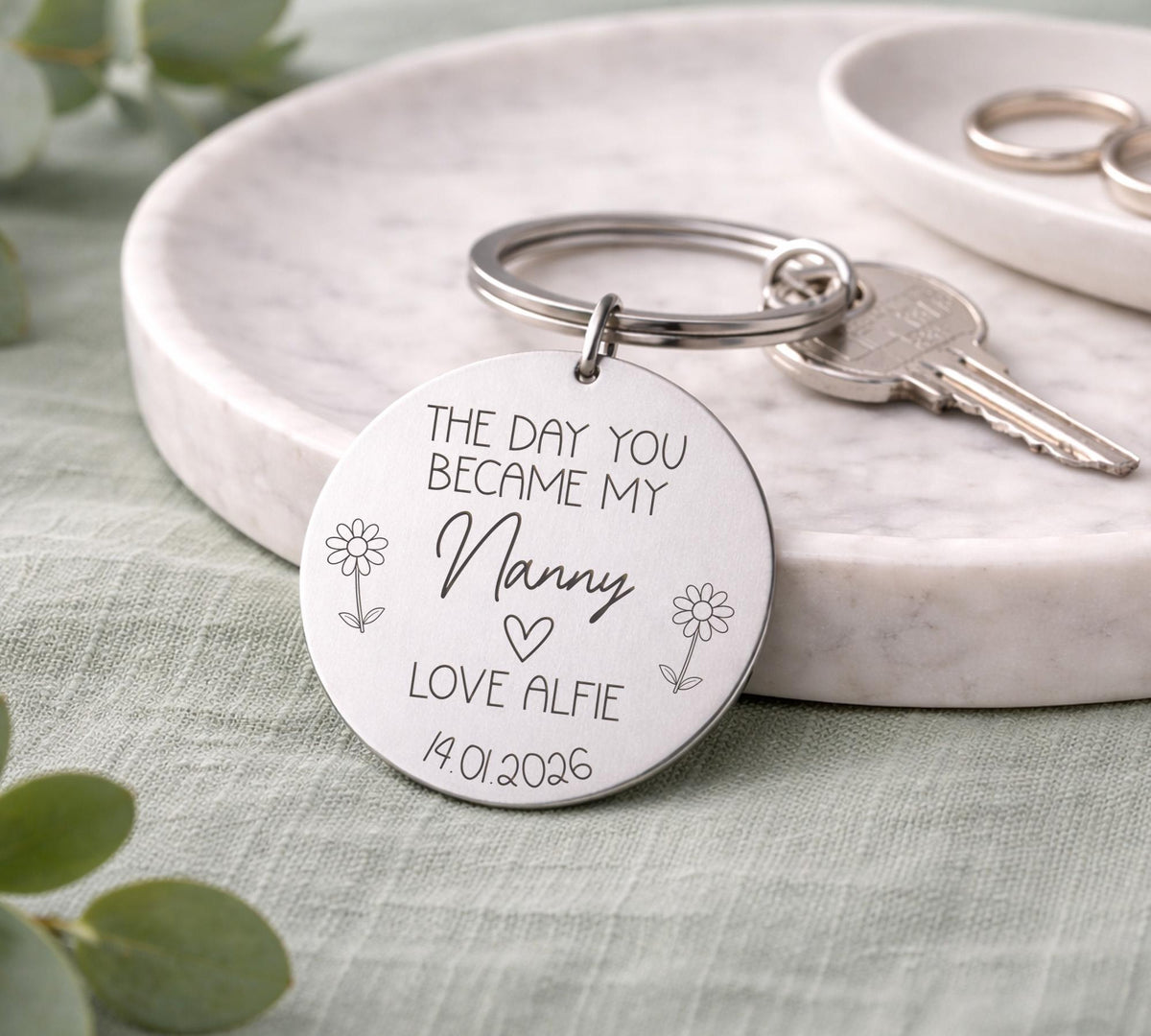 The Day You Became My Mummy, Personalised Silver Mummy Keyring, Keychain For New Mum