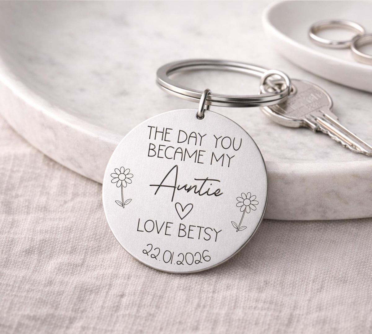 The Day You Became My Mummy, Personalised Silver Mummy Keyring, Keychain For New Mum