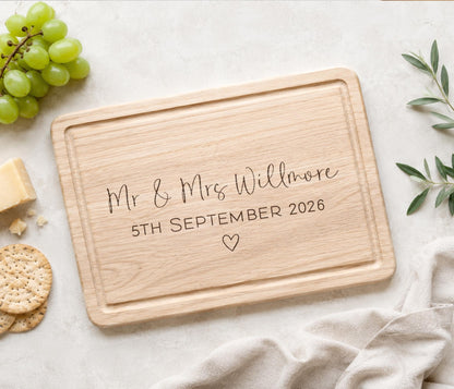 Personalised Mr & Mrs Wedding Chopping Board
