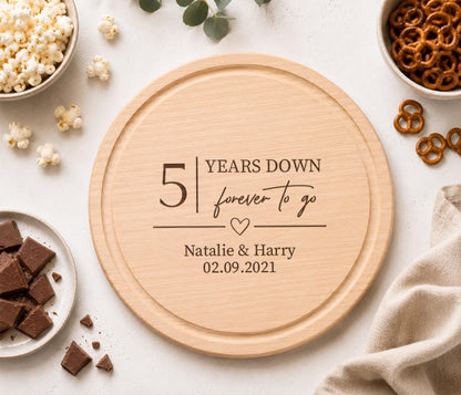 5 Years Down, Forever To Go Bottle Opener, Wood 5th Anniversary Gift, Wooden Wedding Anniversary Present,