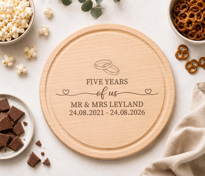 5 Years Of Us Chopping Board
