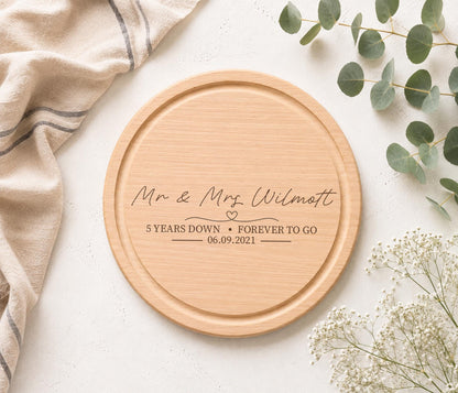 5 Years Down, Forever To Go, 5th Anniversary Chopping Board
