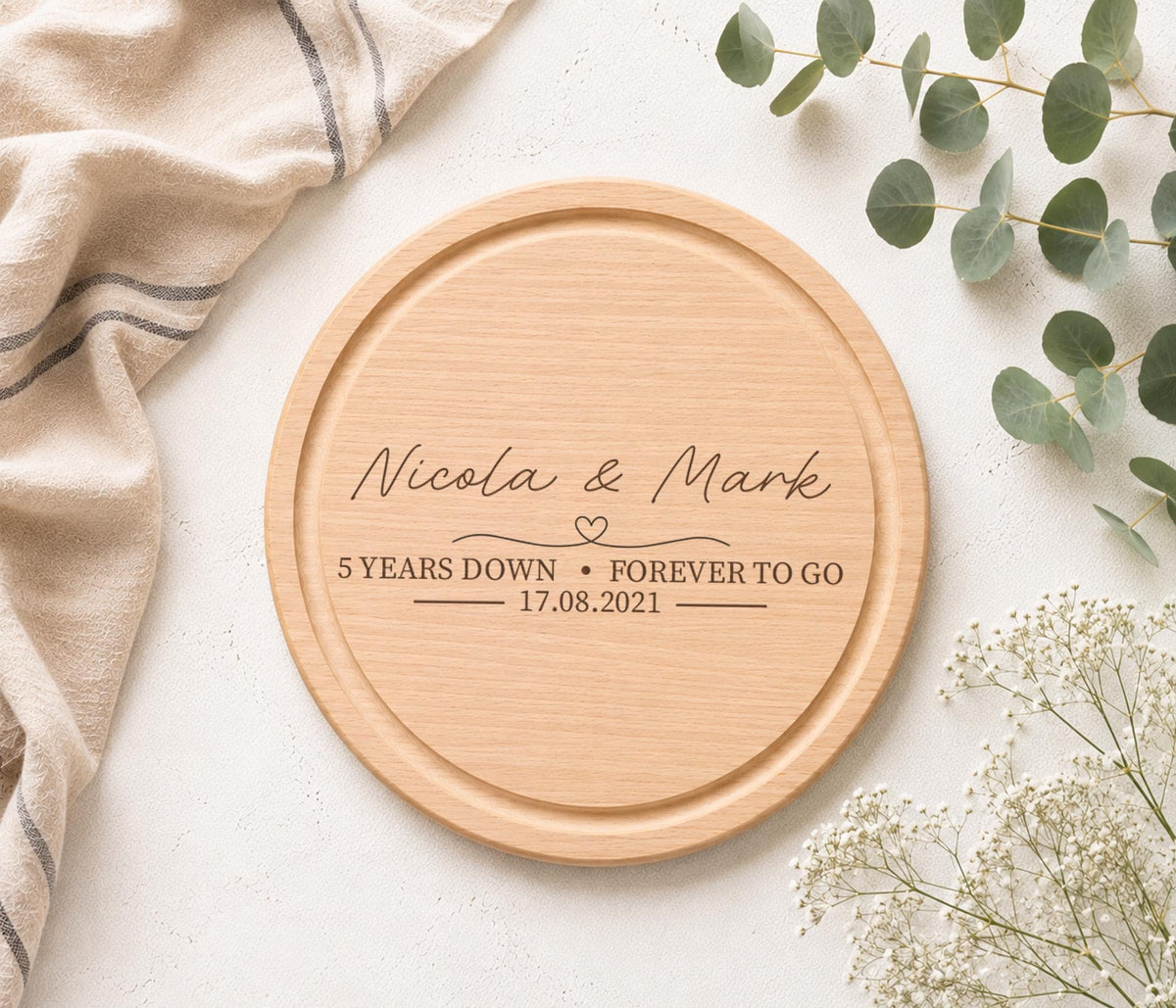 5 Years Down Forever To Go Bottle Opener, Wood 5th Anniversary Gift, Wooden Wedding Anniversary Present,