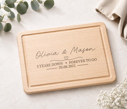 5 Years Down Forever To Go Bottle Opener, Wood 5th Anniversary Gift, Wooden Wedding Anniversary Present,