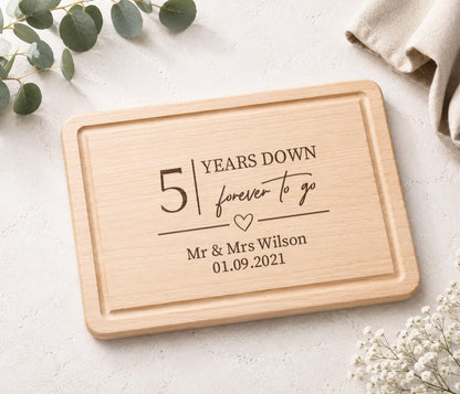 5 Years Down, Forever To Go Bottle Opener, Wood 5th Anniversary Gift, Wooden Wedding Anniversary Present,