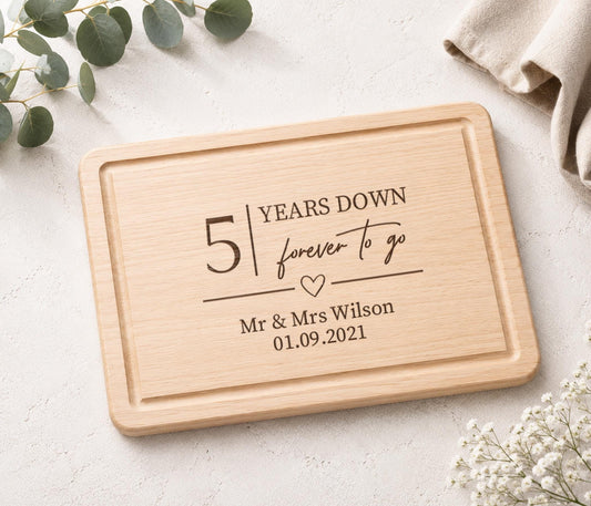 5 Year Wedding Anniversary Chopping Board
