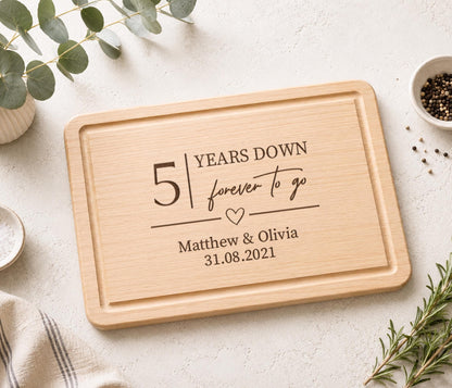 5 Years Down, Forever To Go Bottle Opener, Wood 5th Anniversary Gift, Wooden Wedding Anniversary Present,