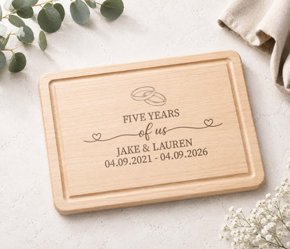5 Years Of Us Chopping Board