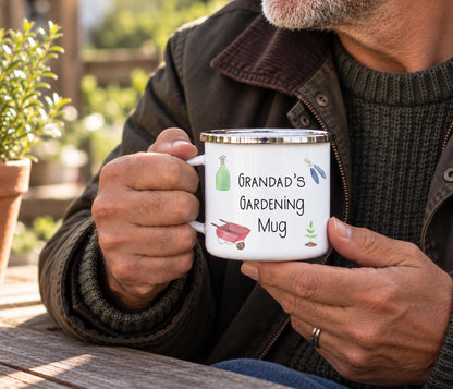 Nanny's Gardening Mug, Enamel Outdoor Mug