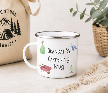 Nanny's Gardening Mug, Enamel Outdoor Mug