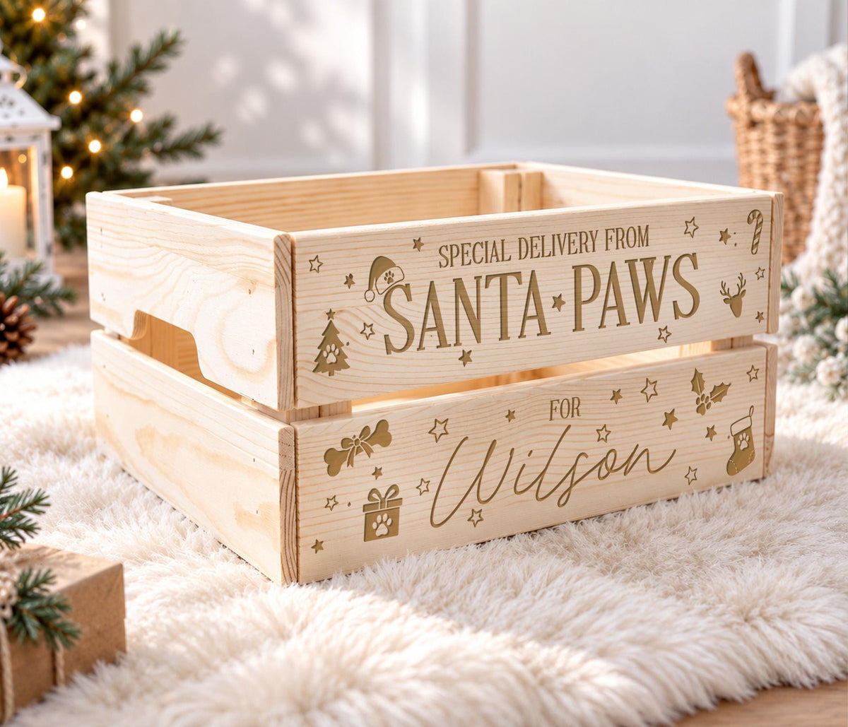 Santa Paws Dog Christmas Eve Crate
