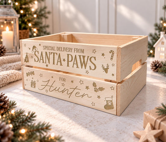 Santa Paws Dog Christmas Eve Crate