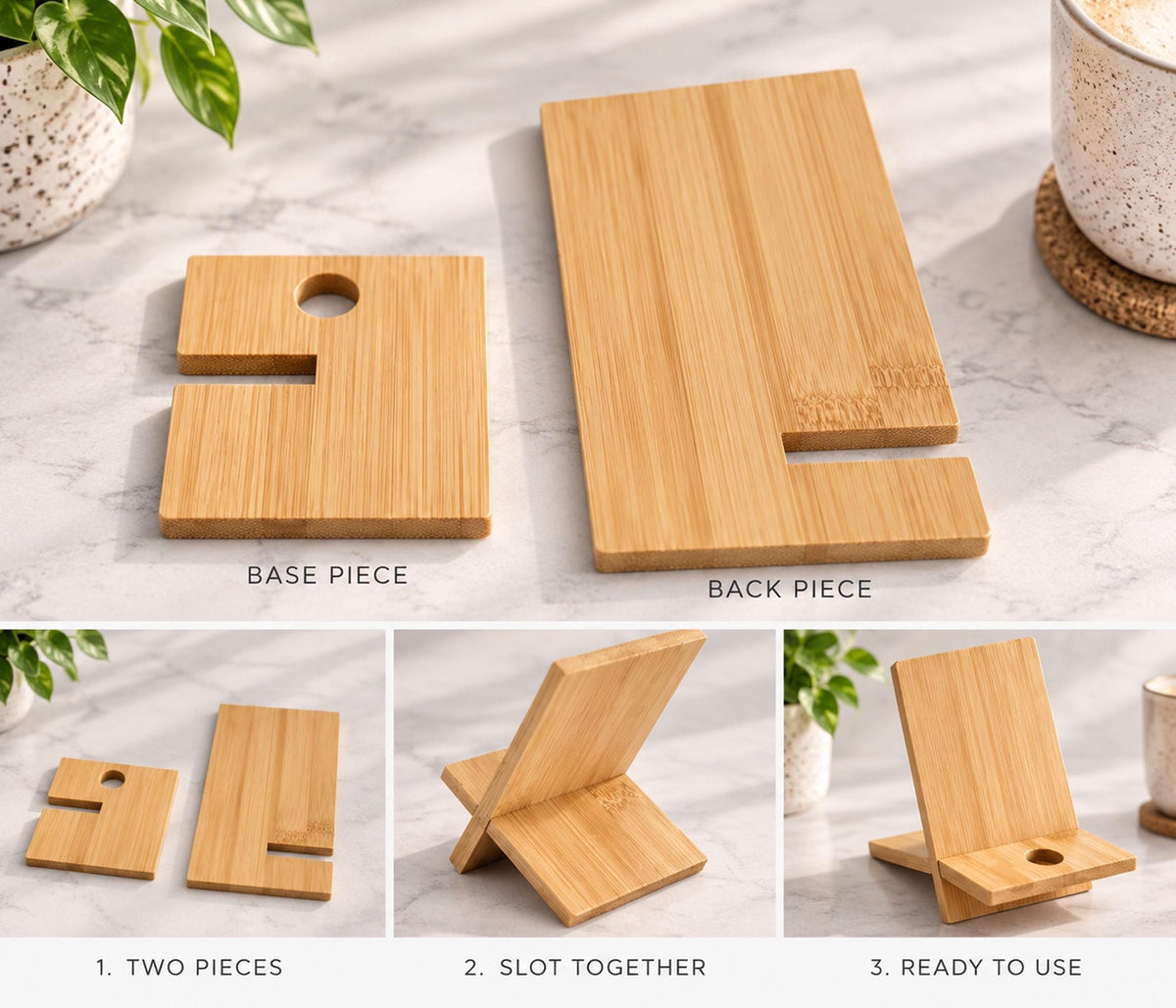 Grandad's Phone Stand, Useful Gift For Grandad, Wooden Engraved Phone Charging Stand, From Grandchildren